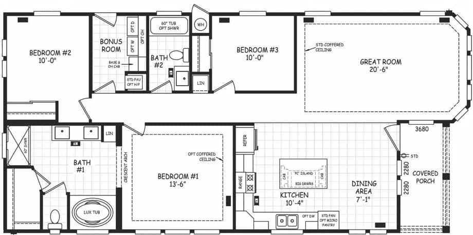 Pacifica 28573a floor plan home features