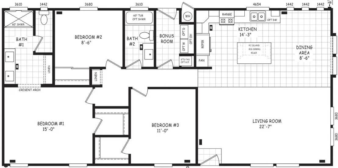 Pinnacle 28563b floor plan home features