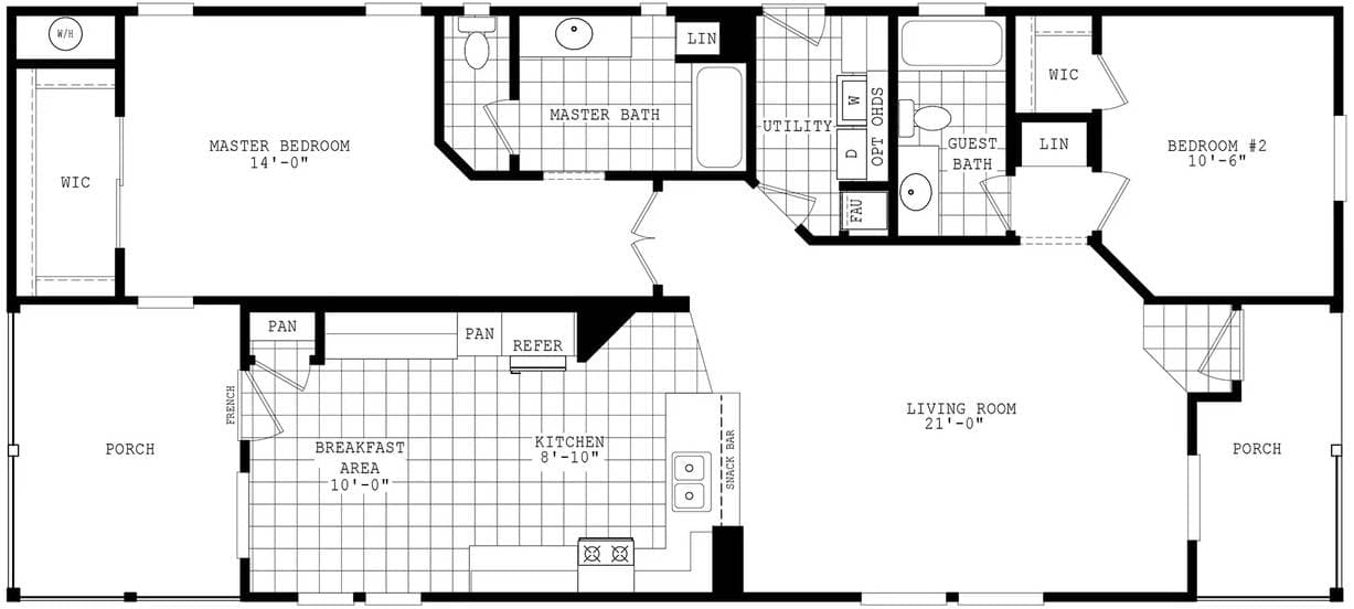 Durango porch homes 28602b floor plan home features