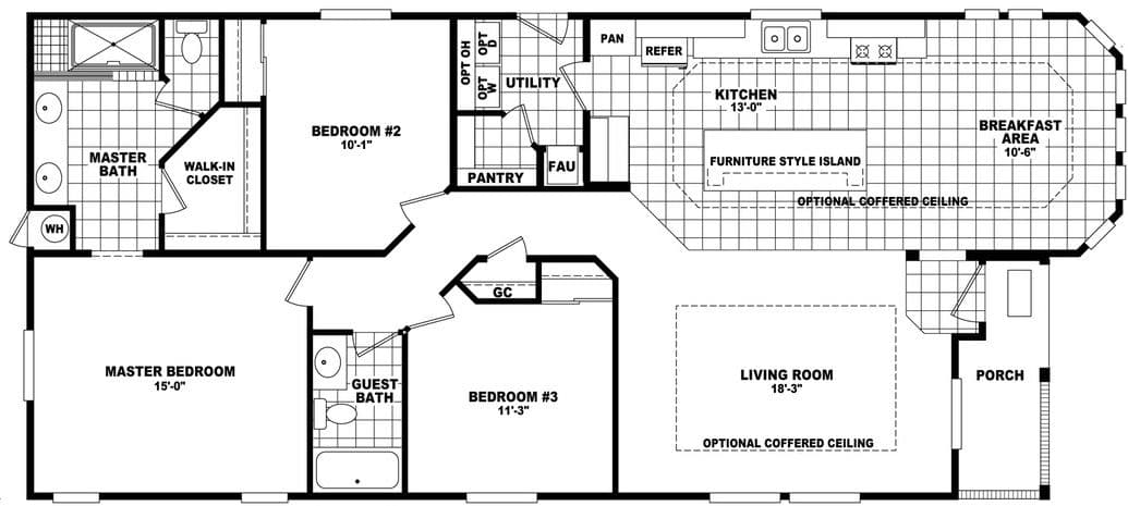 Catalina 2860b floor plan home features