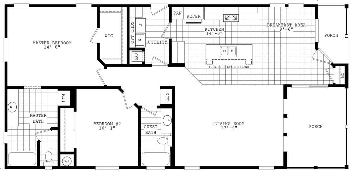 Durango porch homes 28562a floor plan home features