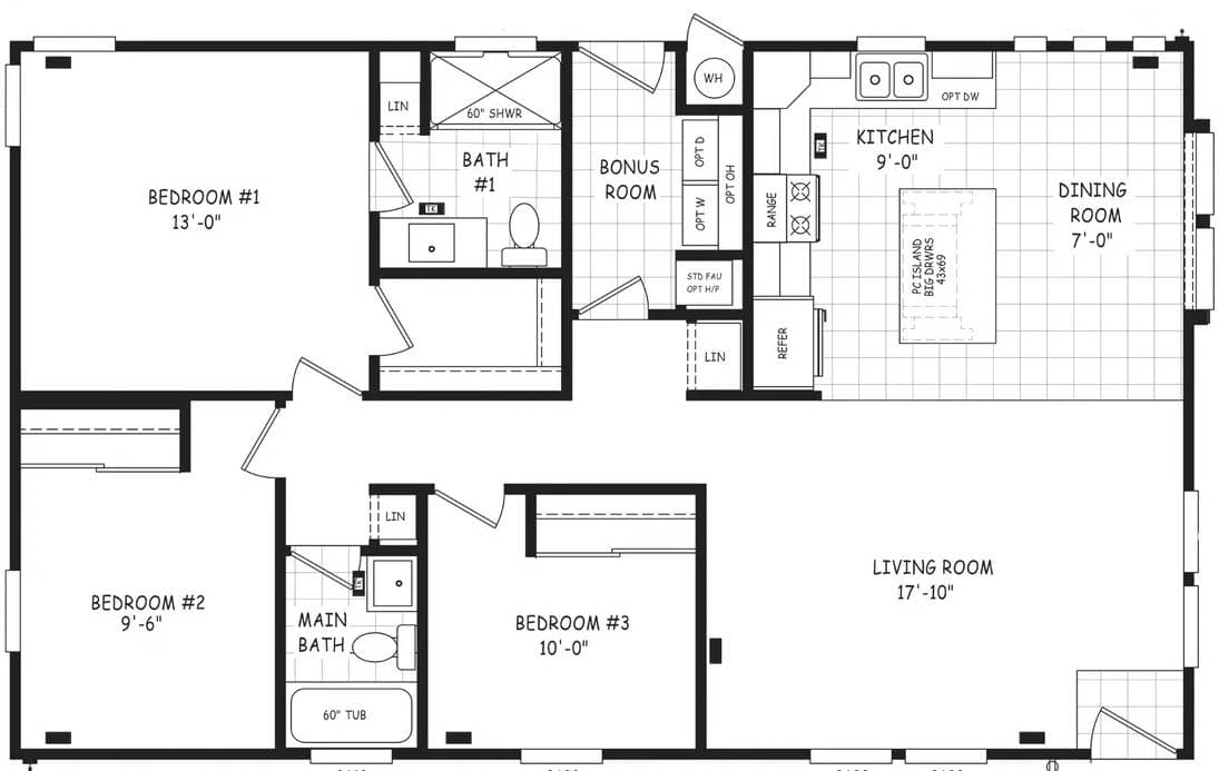 Pinnacle 28443a floor plan home features