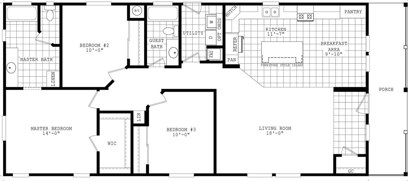 Durango porch homes 28623a floor plan home features