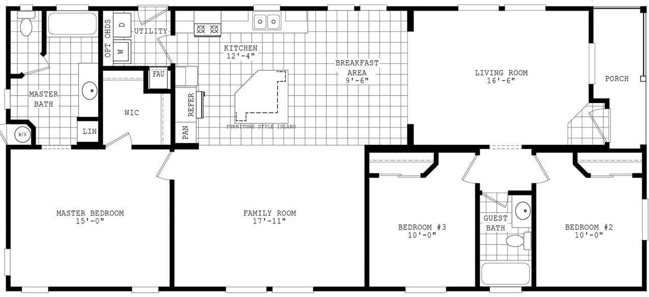 Durango porch homes 28603f floor plan home features