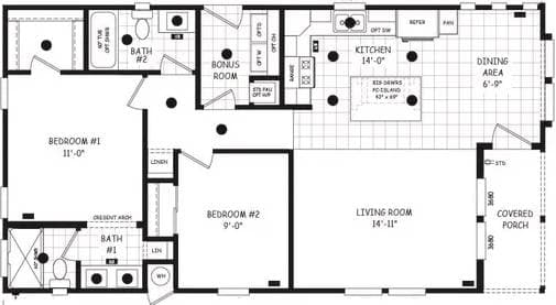 Cavco west pinnacle floor plan home features