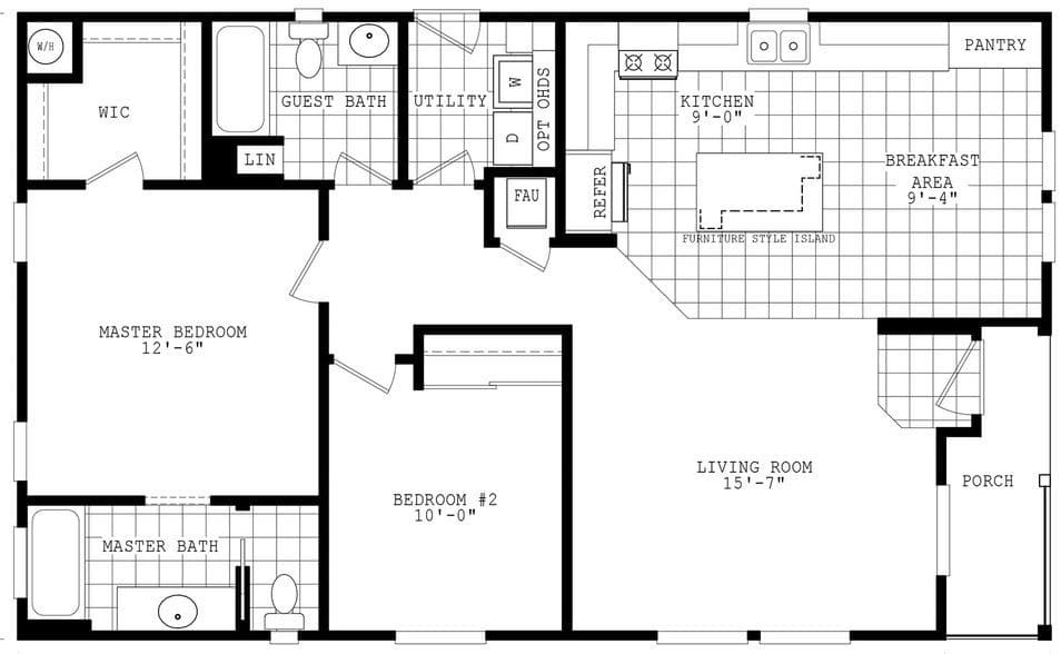 Durango porch homes 28442a floor plan home features