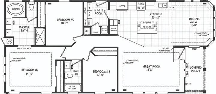 Pacifica 28613e floor plan home features