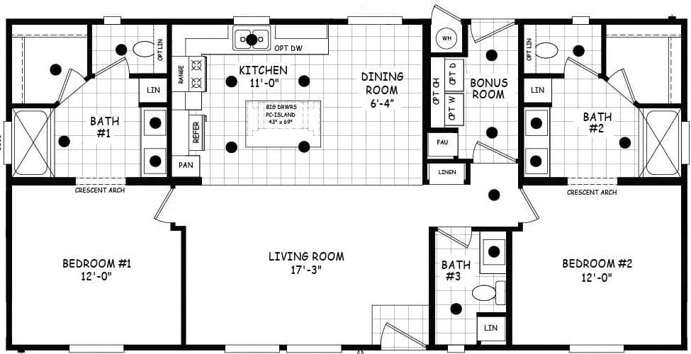 Pinnacle 24482b floor plan home features