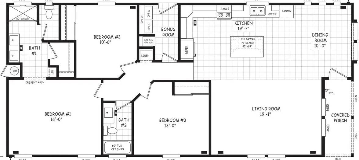 Pinnacle 28603a floor plan home features